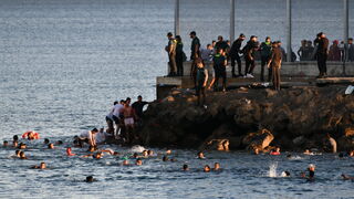 Llegada de migrantes al Tarajal