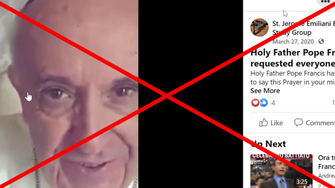 La oración del Papa Francisco contra las vacunas es falsa