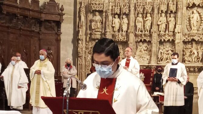 Kevin de Jesús, durante la ceremonia el pasado domingo.