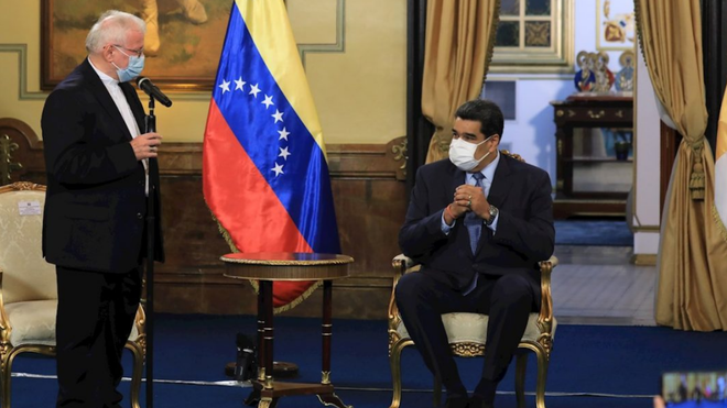 Aldo Giordano y Nicolás Maduro