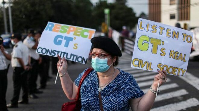 Protestas en Guatemala ante la visita de Kamala Harris