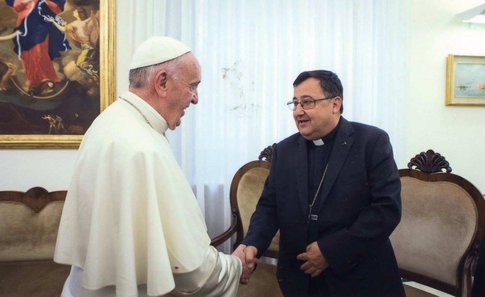 Mons. Jorge Vega con el Papa Francisco