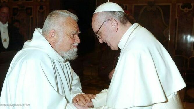 Enzo Bianchi e o Papa Francisco.
