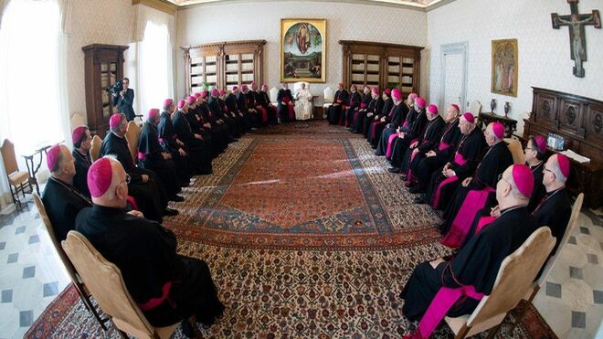 Los obispos de EEUU junto al papa Francisco.