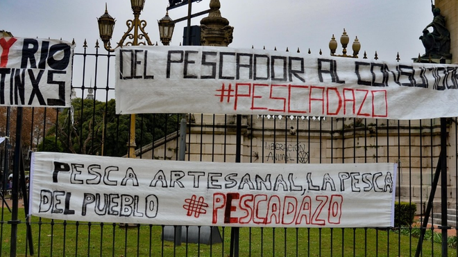 Protestas pescadores artesanales argentinos