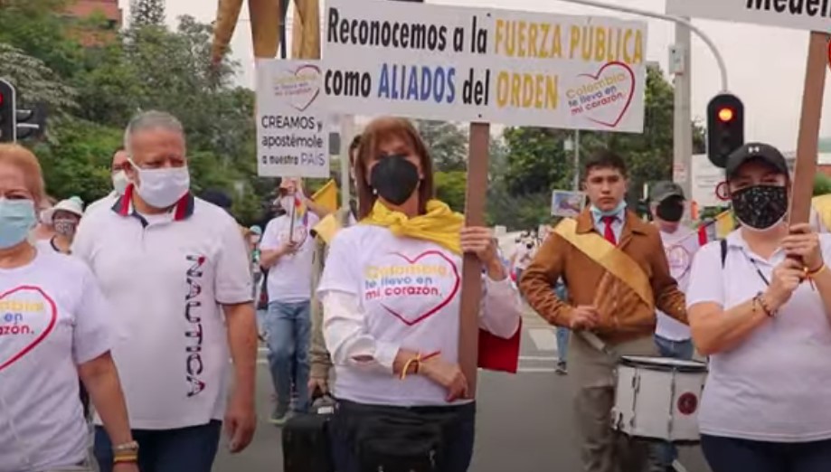 marcha contra el paro en Colombia