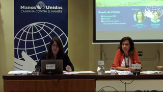 Clara Pardo, durante la presentación de la Memoria 2020 de Manos Unidas