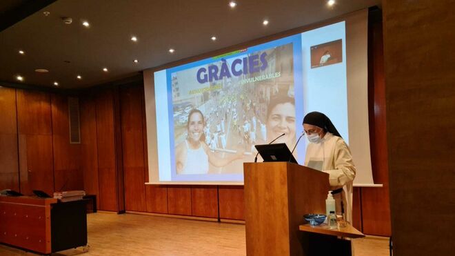 Sor Lucía Caram, durante el acto de hoy