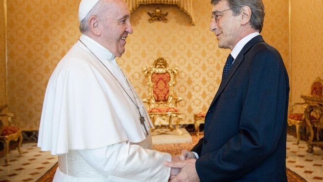 David Sassoli, con el Papa Francisco