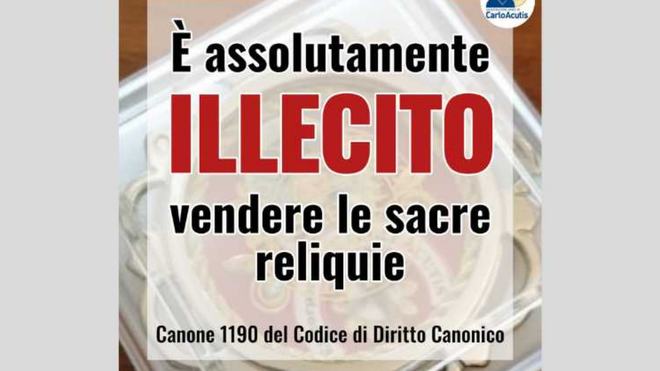 "Está prohibida la venta de reliquias"