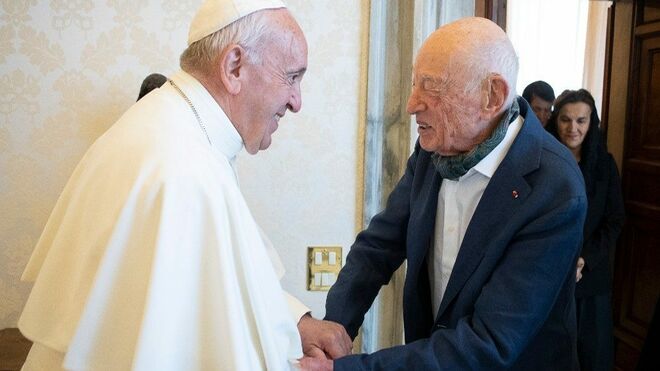 Francisco y Edgar Morin se encontraron en 2019