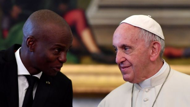 Jovenel Moise y el papa Francisco.