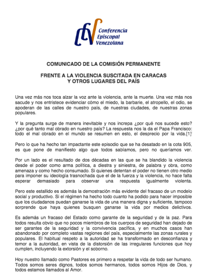 Comunicado CEV