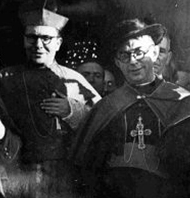 El obispo Josep Pont i Gol y el obispo Vicent Enrique Tarancon
