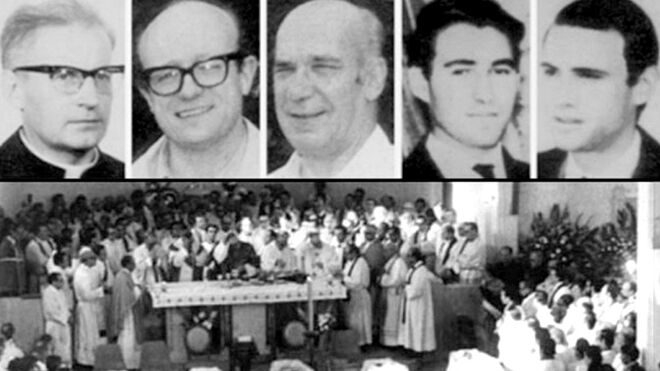 Los cinco religiosos palotinos asesinados.