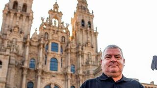 Vázquez Taín, en la plaza del Obradoiro