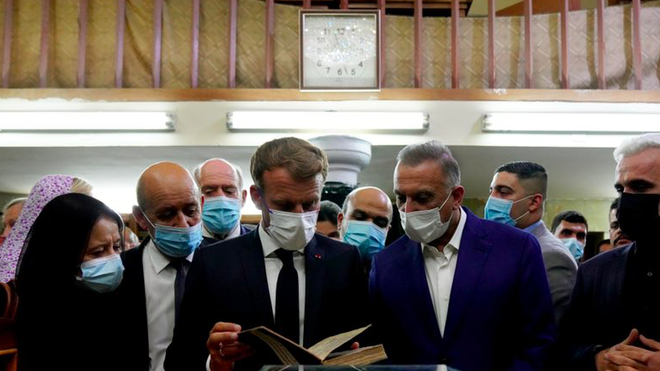 Emmanuel Macron, en Mosul