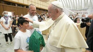 El Papa, con miembros del Movimiento Laudato Si