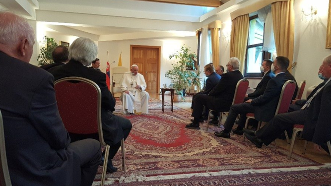 El Papa, con los jesuitas eslovacos