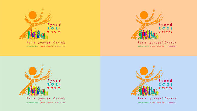 Logo del Sínodo 2021-2023, 'Por una Iglesia sinodal: comunión, participación y misión'