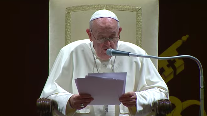 Francisco, durante su discurso