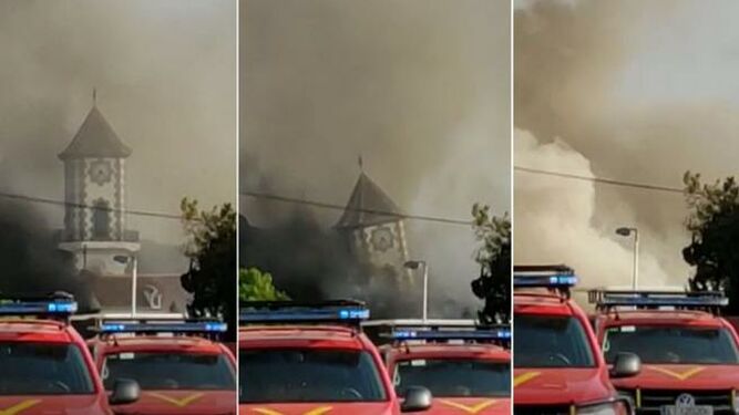 Así cayó la iglesia de Todoque