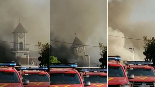 Así cayó la iglesia de Todoque