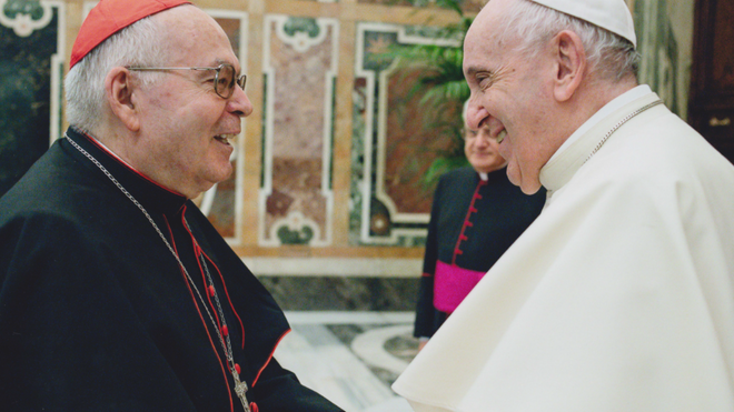 El cardenal Aquilino Bocos y el papa Francisco