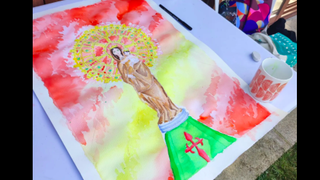 Acuarela de la Virgen del Pilar