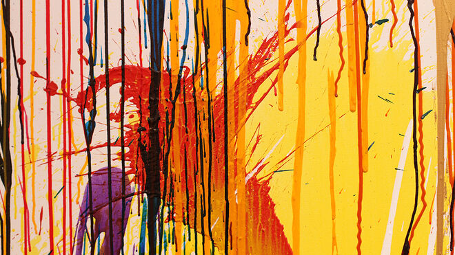 Una pintura de la exhibición