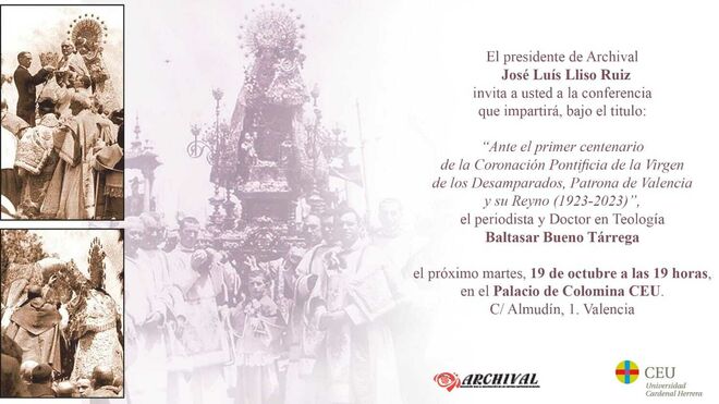 Conferencia ante el primer centenario de la Coronación de la Virgen de los Desamparados