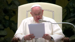 Francisco, durante su intervención en la audiencia general de hoy