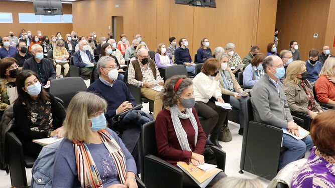 Los delegados diocesanos durante la charla de Marín