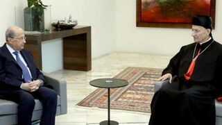 El Patriarca maronita Béchara Boutros Raï y el Presidente libanés, Michel Aoun