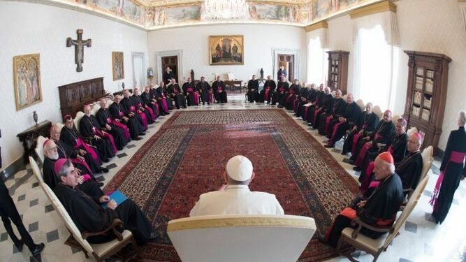 Obispos de Chile con el Papa Francisco