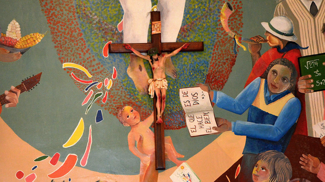 Detalle del mural 'rebautizado'
