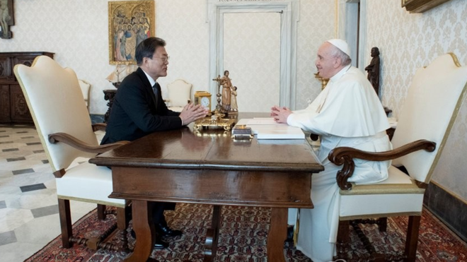 El Papa y el presidente de Corea del Sur