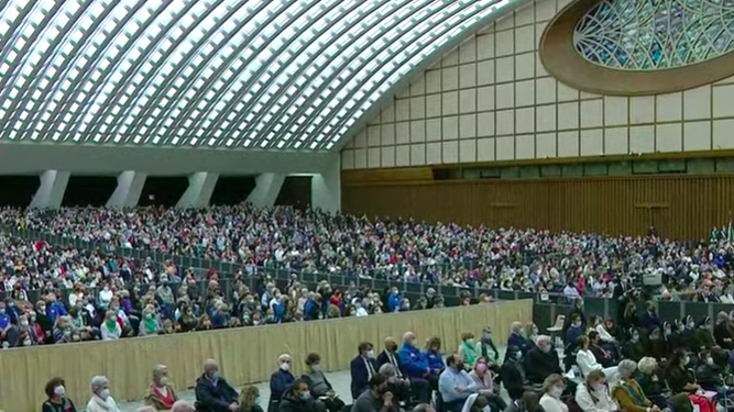 Fieles en la Audiencia en la Pablo VI