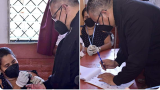 René Sándigo, votando