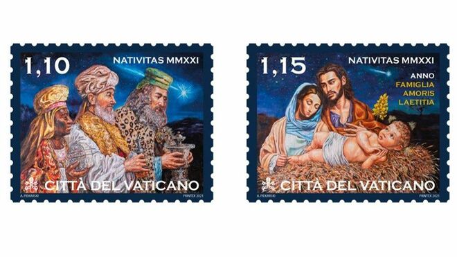 Los sellos navideños del Vaticano.