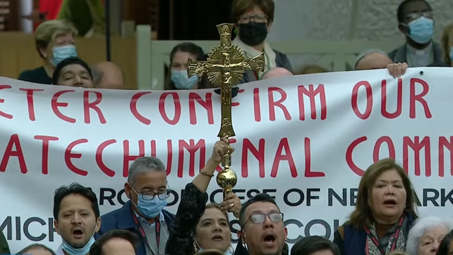 Neocatecumenales en la audiencia