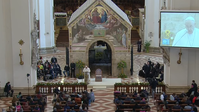 El Papa, en Asís