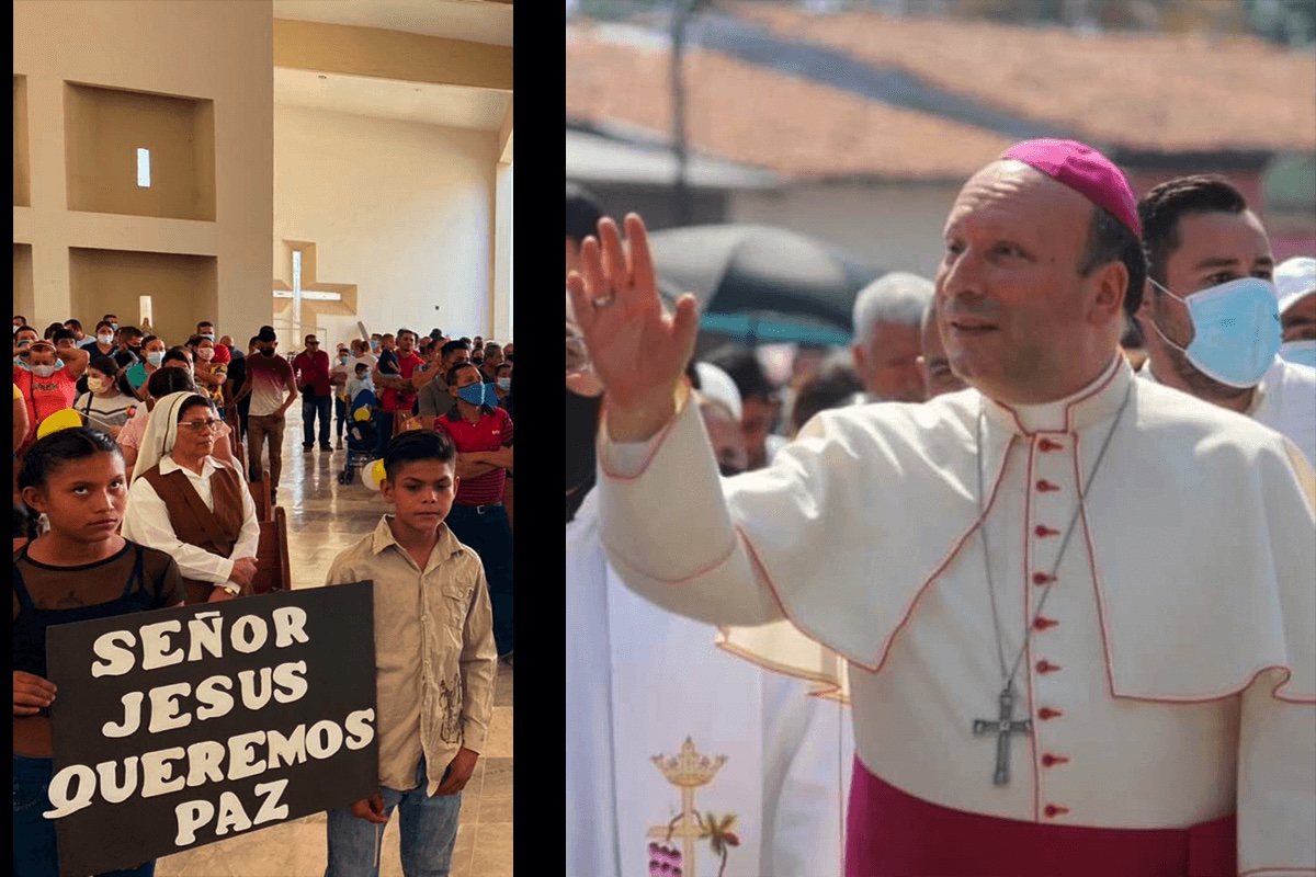 La visita del Nuncio Apostólico en México, Mons. Franco Coppola a Aguililla busca visibilizar la violencia que vive su población. Foto: Diócesis de Apatzingán