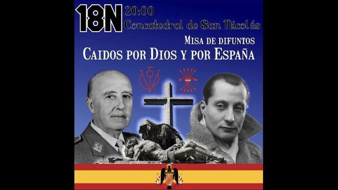 Cancelada una misa "por los caídos" en Alicante que se promocionaba con imágenes de Franco y José Antonio