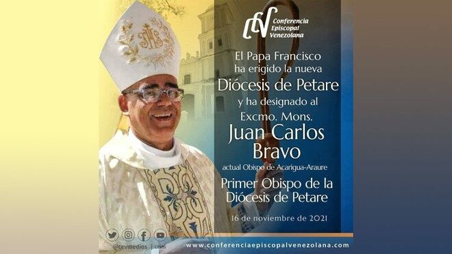 Papa Francisco erige la nueva Diócesis de Petare y a su obispo en Venezuela