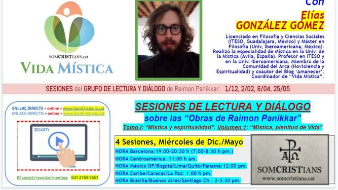 Cartel CAS Vida Mística Curso Elías González.