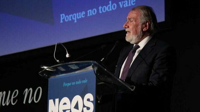 Jaime Mayor Oreja, durante la presentación de NEOS