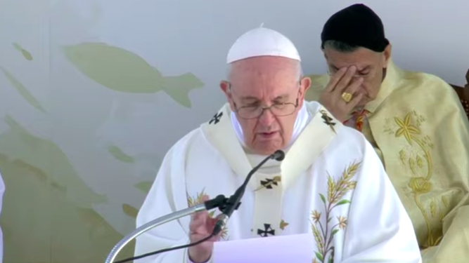 Francisco, durante la misa