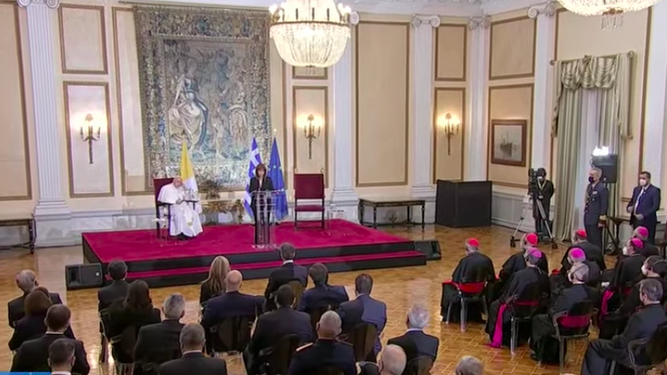Acogida al Papa en Atenas