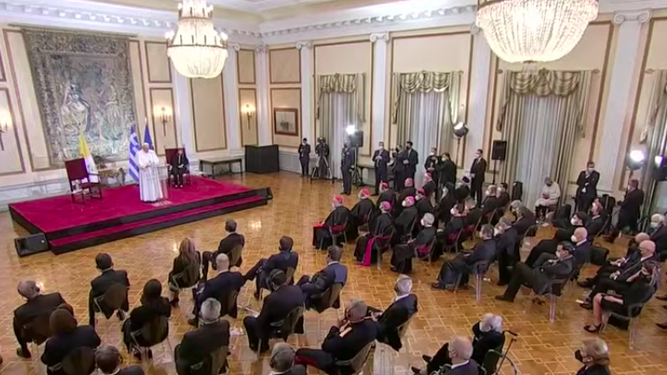 Discurso papal en el palacio presidencial